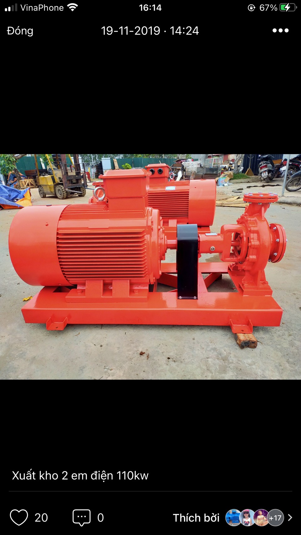 Máy bơm chữa cháy Himawari động cơ điện đầu rời 160kw